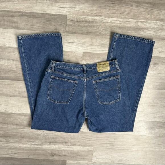 35 Waist Vintage 90s Y2K Jordache Jeans Dark Wash Bootcut Flare Mid Rise - Picture 1 of 6